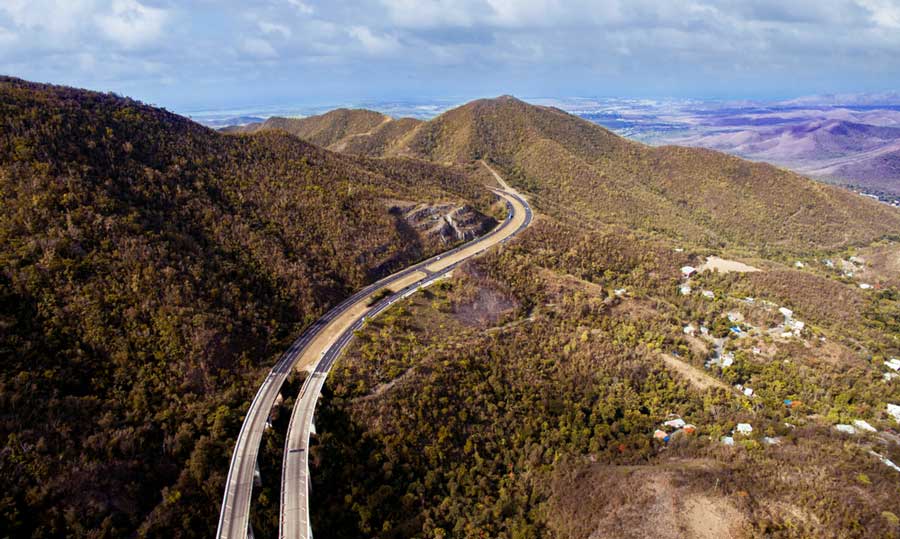 Aerial view of a highway in Cayey