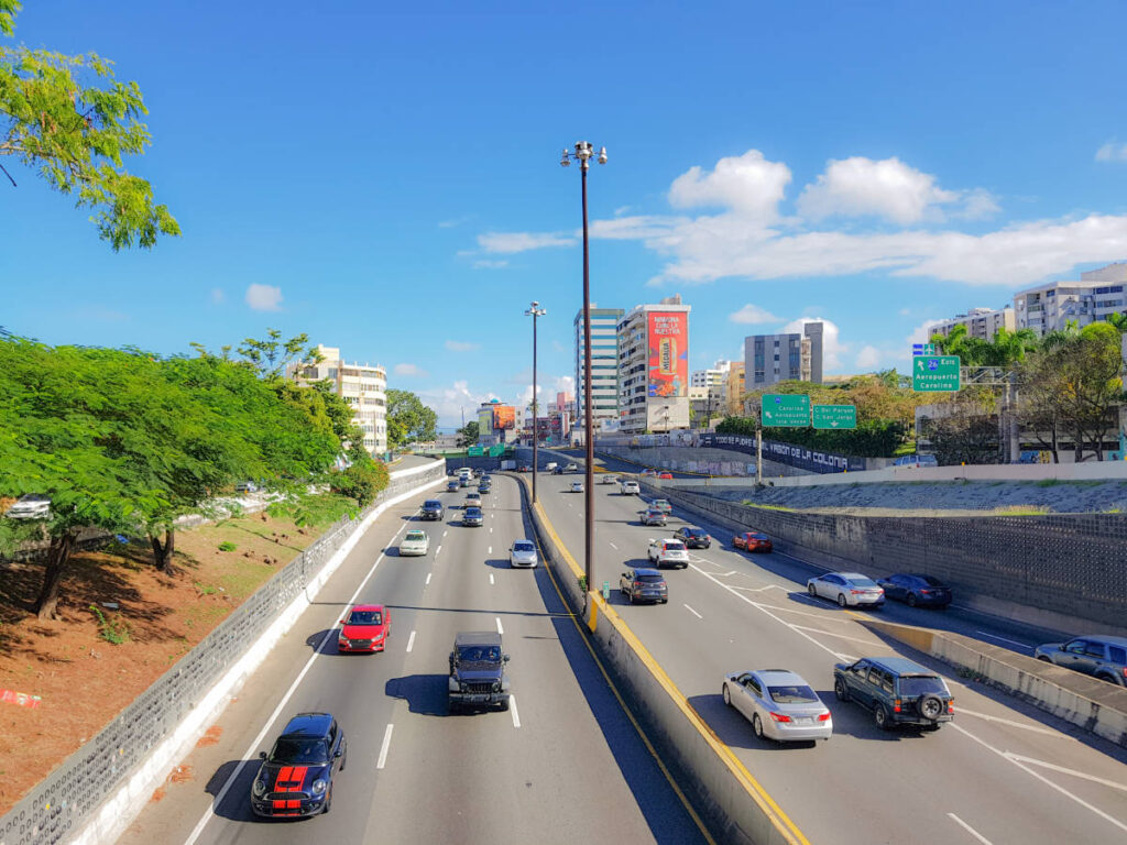 Blue sky over the highway of San Juan