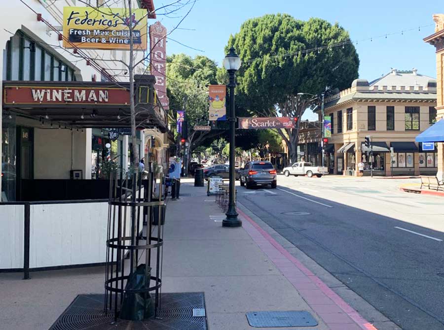 View of the neighborhood from Higuera Street in San Luis Obispo