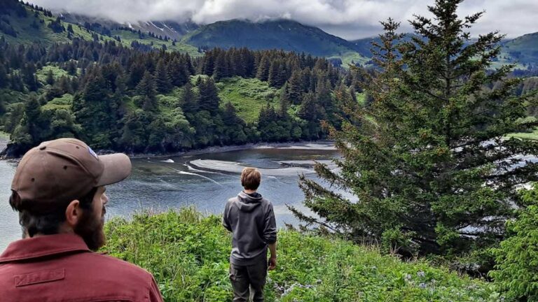 The author Matthew Reppond during his hike in Kodiak Island