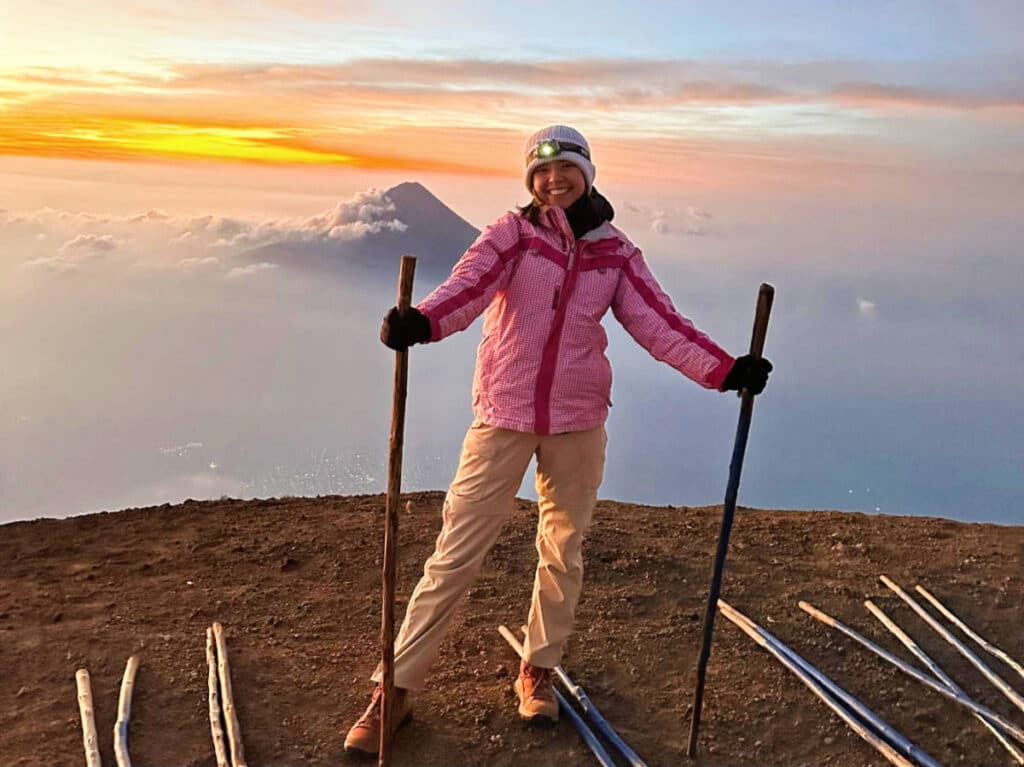 The author, Lea Rose Allbaugh during her hike at the Acatenango volcano