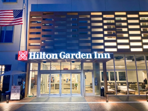 Exterior shot of Hilton Garden Inn Denver