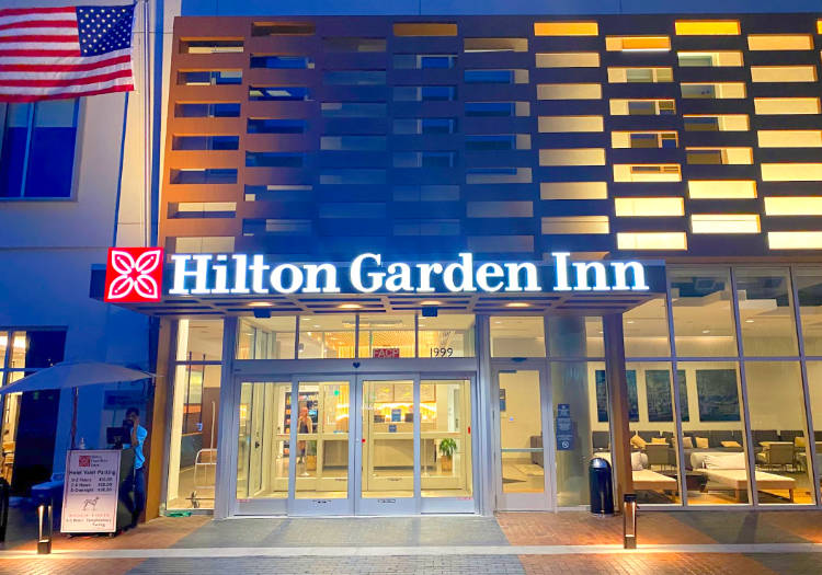 The Hilton Garden Inn Union Station hotel entrance