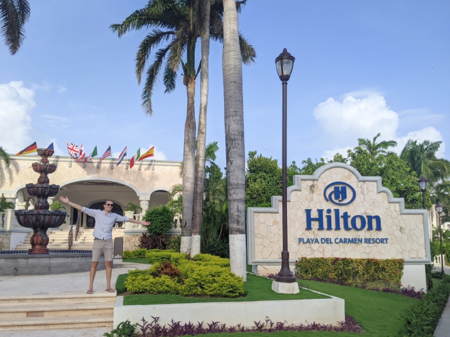 The author posing for a picture in Hilton Resort