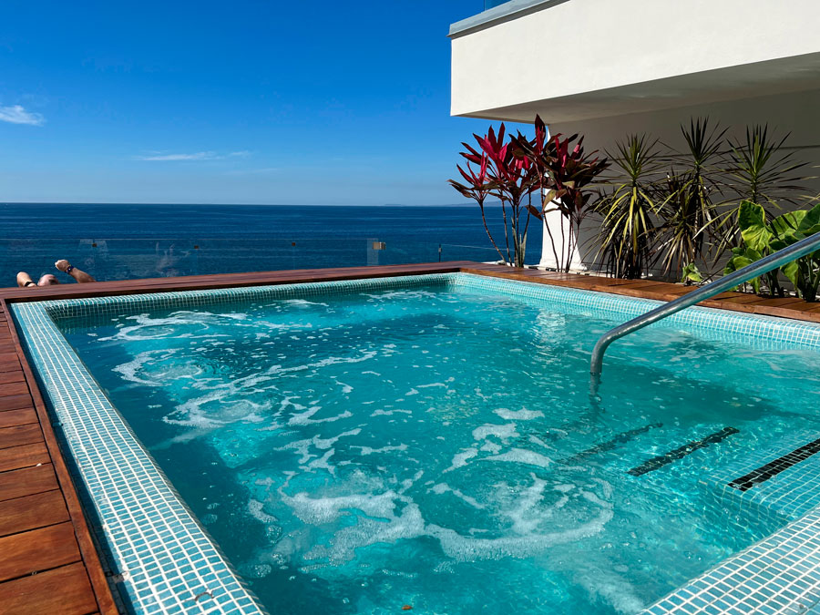 The pool in Hilton Riviera Resort with the view of the ocean