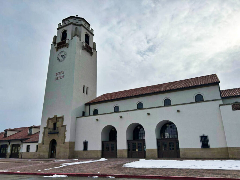 Exterior view of the historic Boise Train depot