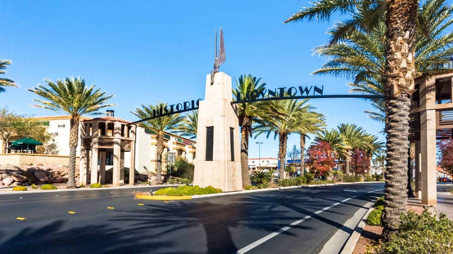 View of the entrance to the Historic Downtown district of Boulder City