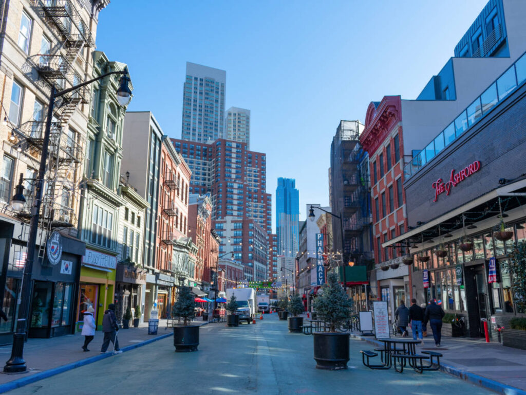 Buildings at the Historic Downtown Jersey City at morning