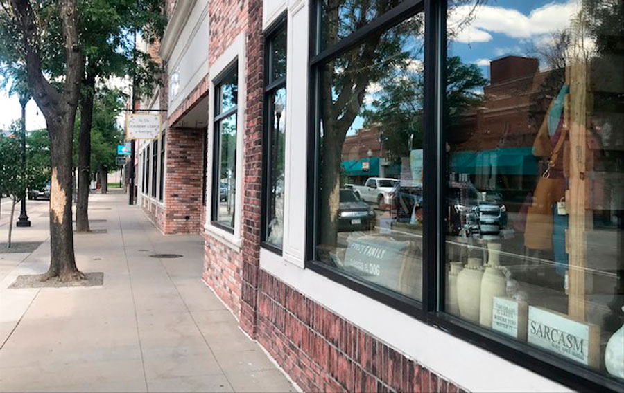 An old brick building shop in the Historic Downtown Littleton
