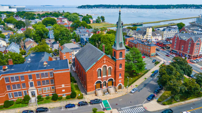 Aerial view of the historic downtown of Salem