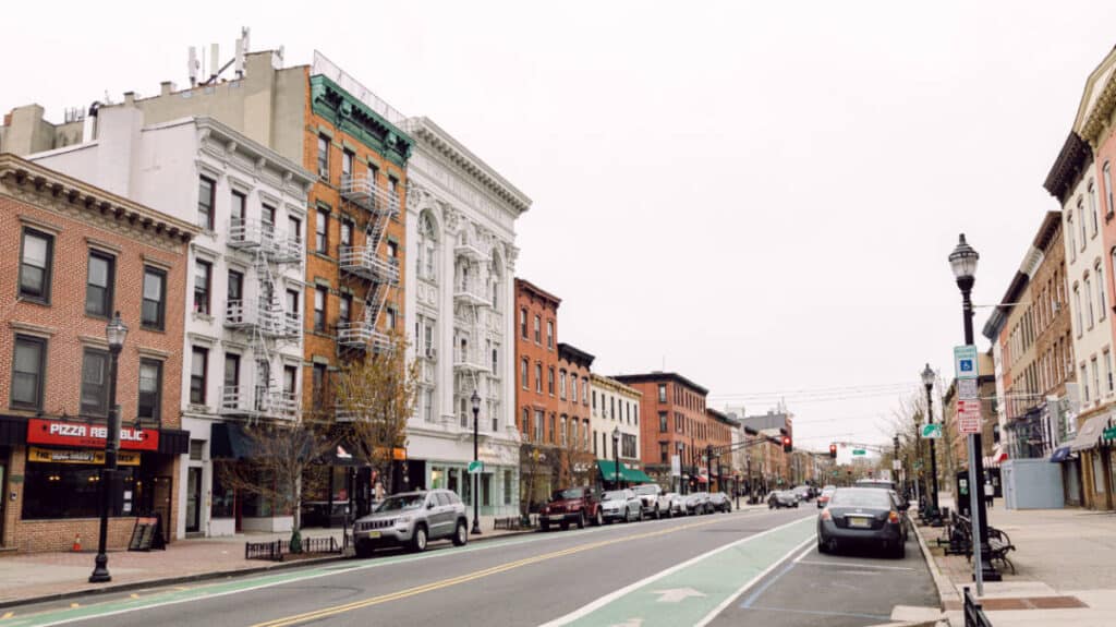 View from the Washington Street, where the Hoboken Arts and Music Festival takes place