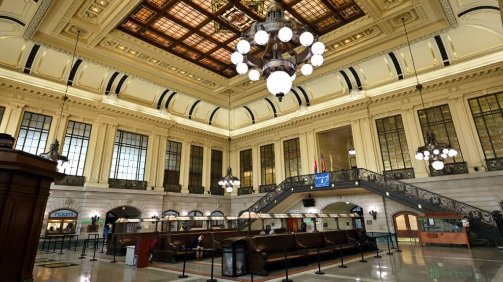 View inside the Hoboken Terminal