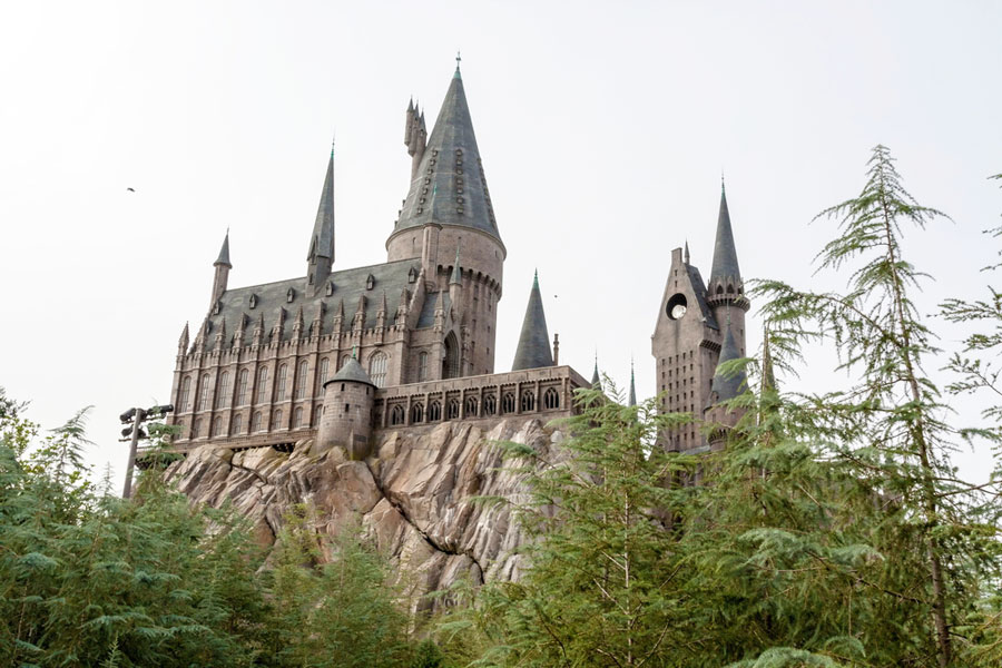 View of the Hogwarts Castle from the movie Harry Potter