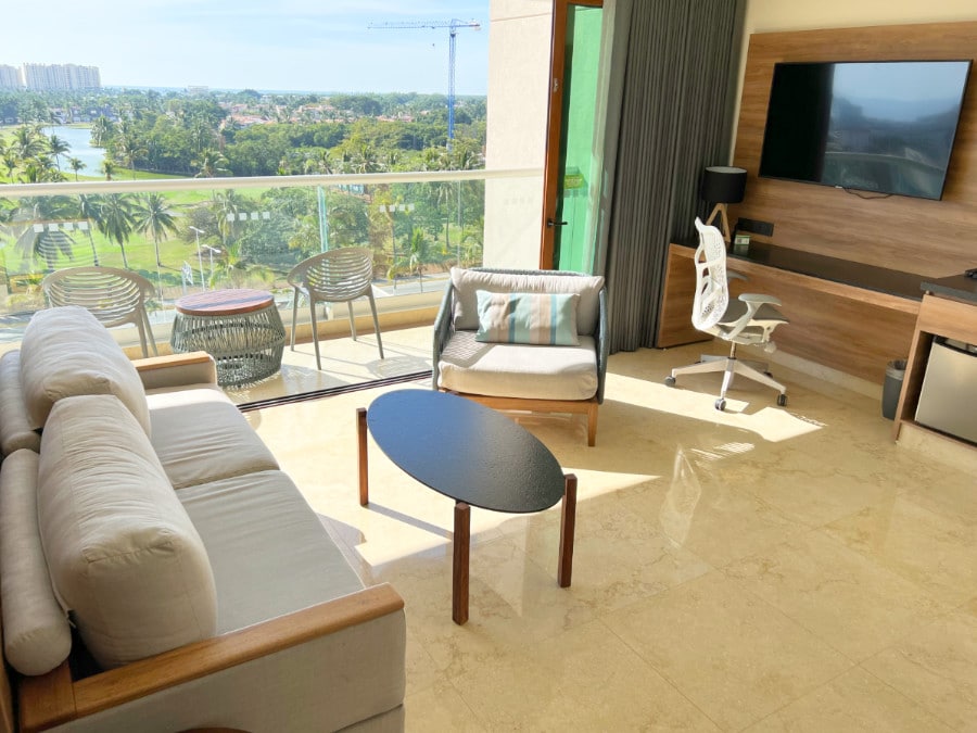 View inside the living room of a room in Holiday Inn & Suites Puerto Vallarta