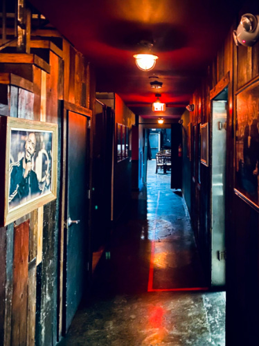 The hallway to the original stage at the Hollywood Improv.