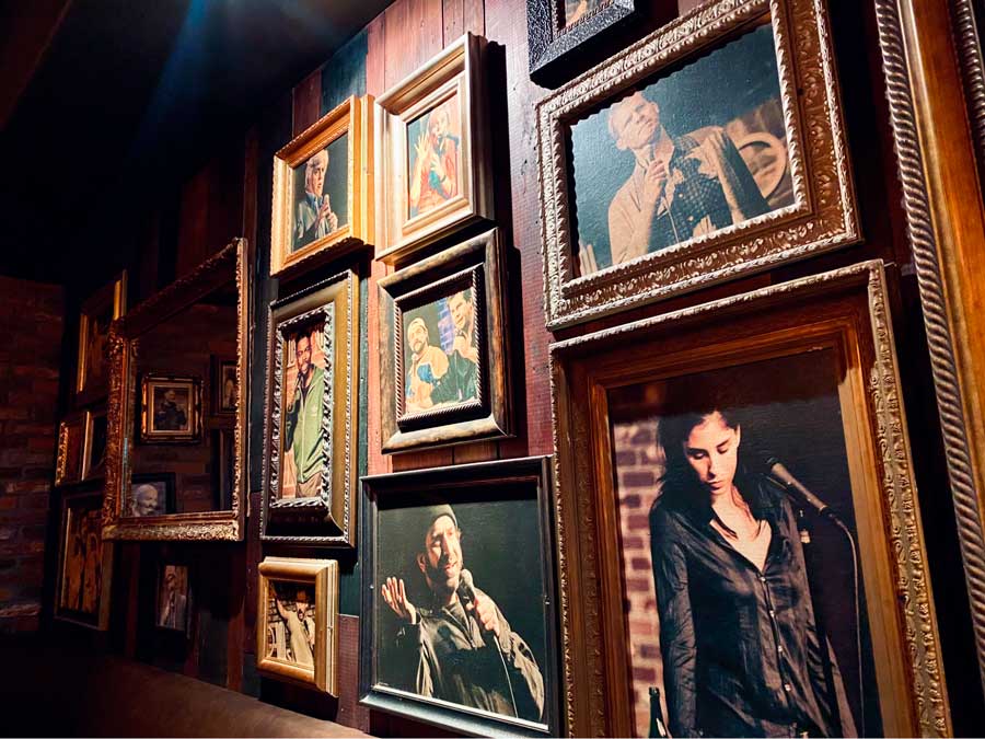 Comedy stars portrait displayed inside the Hollywood Improv