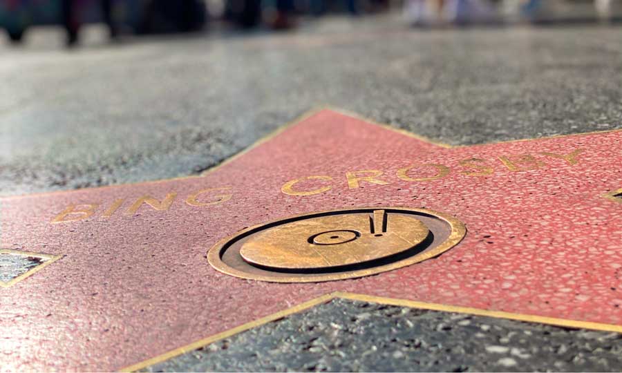 The star of Bing Crosby in the Hollywood Walk of Fame