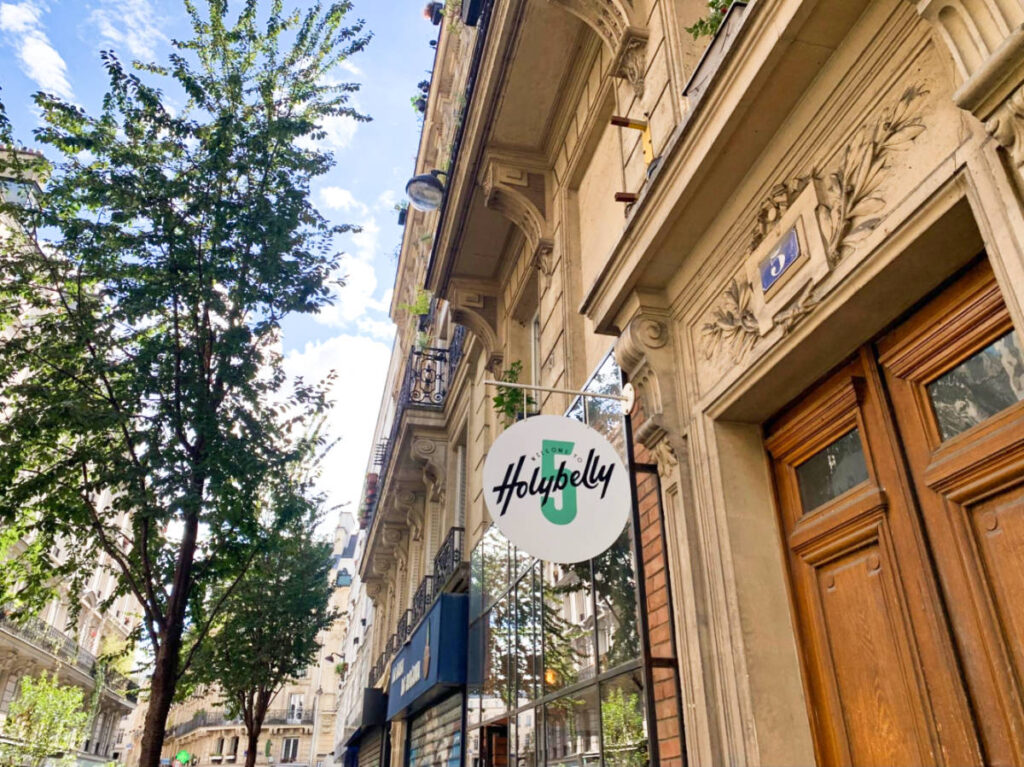 View of the signage and beautiful exterior of Holybelly