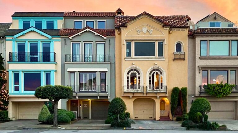 View of the classy row homes at the Marina