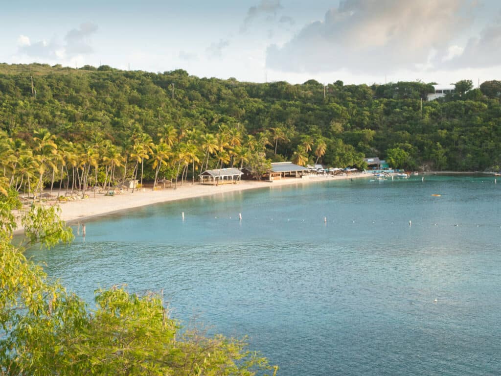 Scenic view at the Honeymoon Beach on Water Island