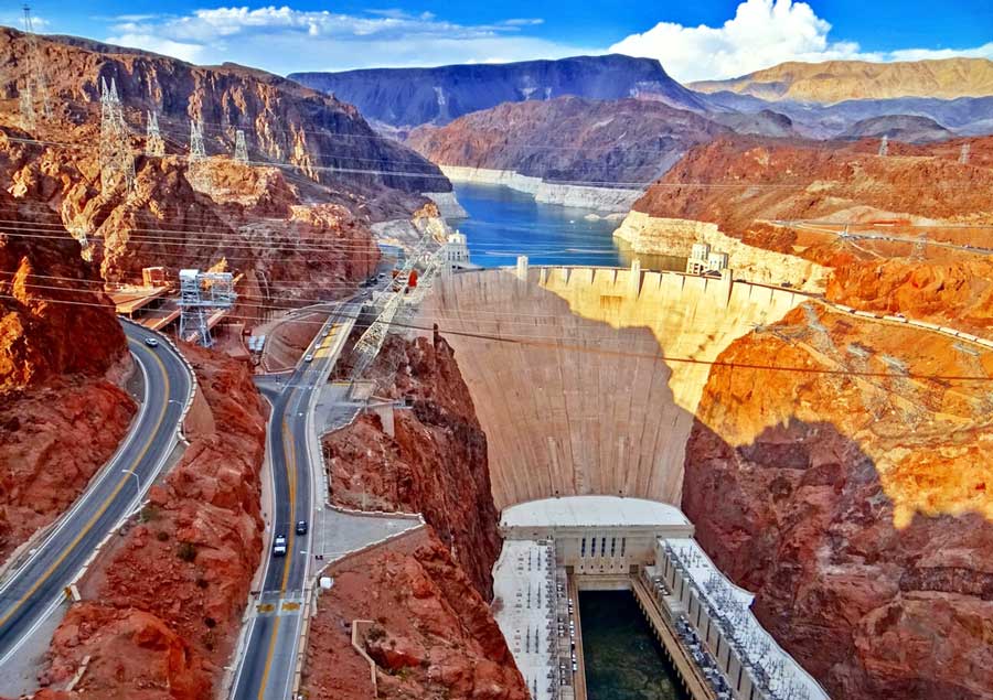 Aerial view of the Hoover Dam