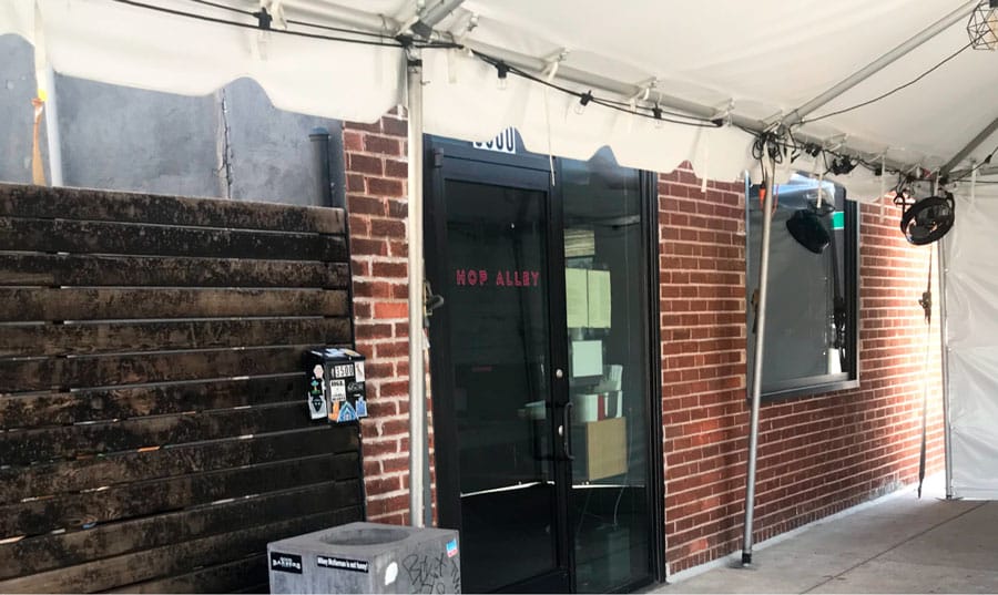 View of the entrance to Hop Alley
