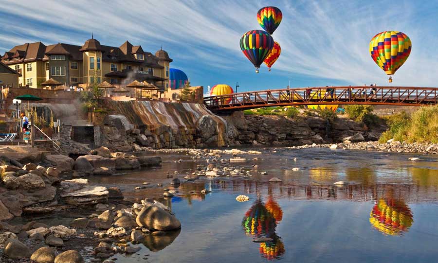Hot Air Balloons over the Pagosa Springs in Colorado