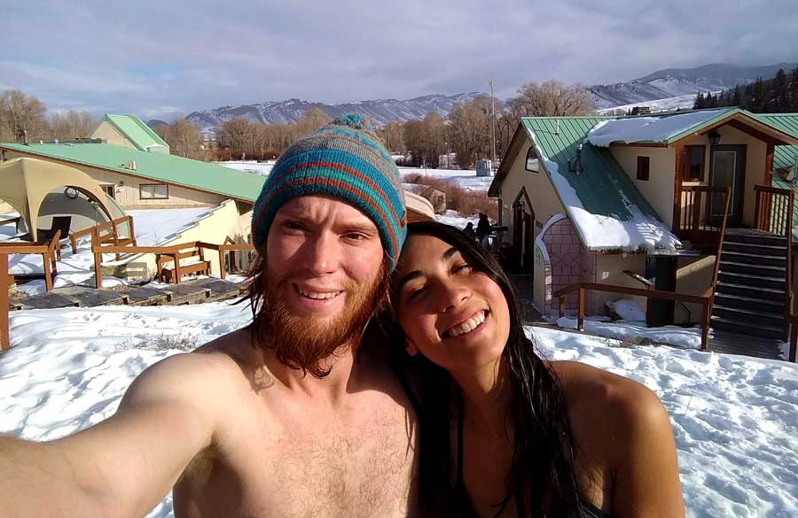 The author with her husband in Hot Sulphur Springs Resort & Spa