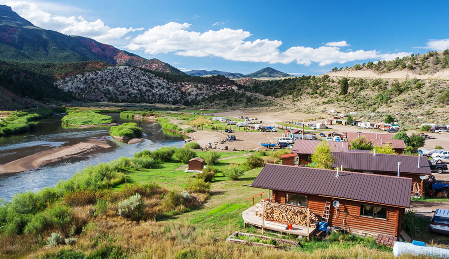 View of the Hot Sulphur Springs Resort and the Colorado river