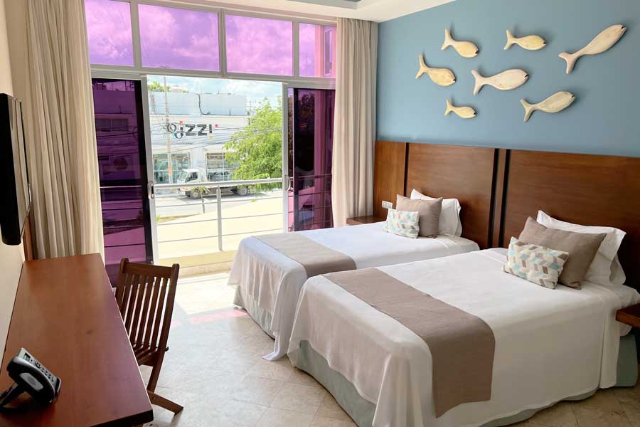 Two beds with a view in Hotel Biwa Tulum