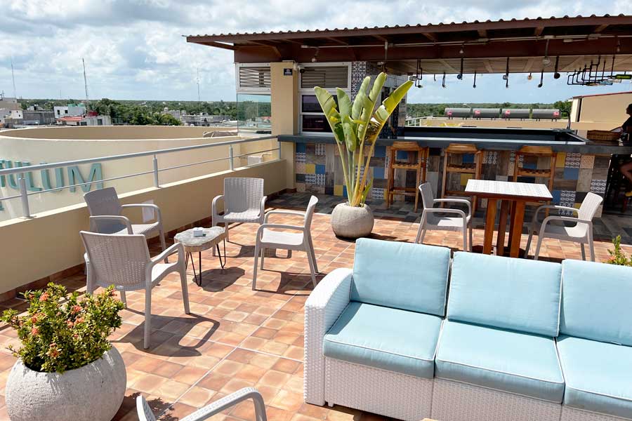 View from the rooftop of Hotel Biwa Tulum