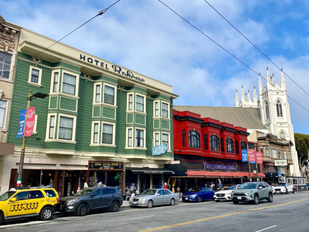 The Hotel Boheme building from the outside