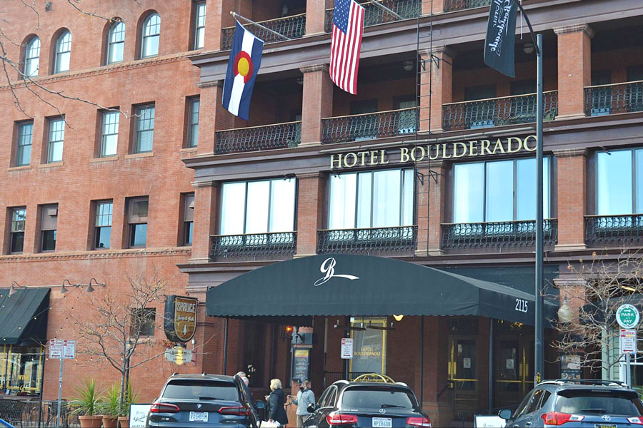 View of the entrance to Hotel Boulderado