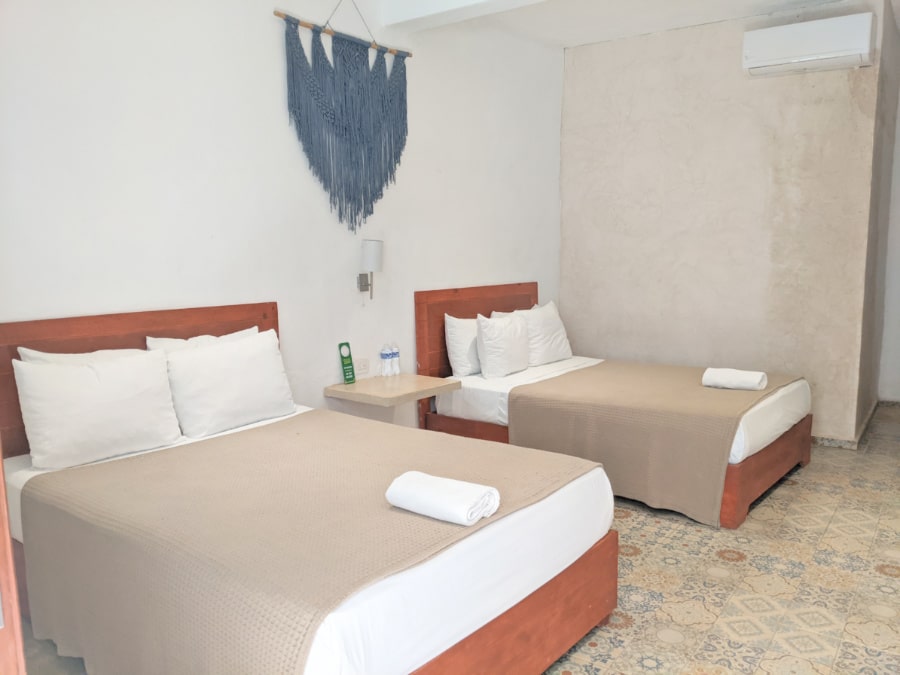 View of beds in a hotel room at Hotel Casa Bamboo