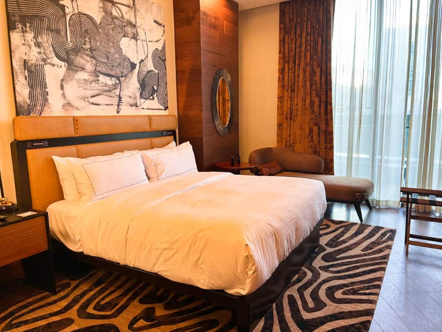 Interior view of the luxurious hotel room in Hotel Fraye