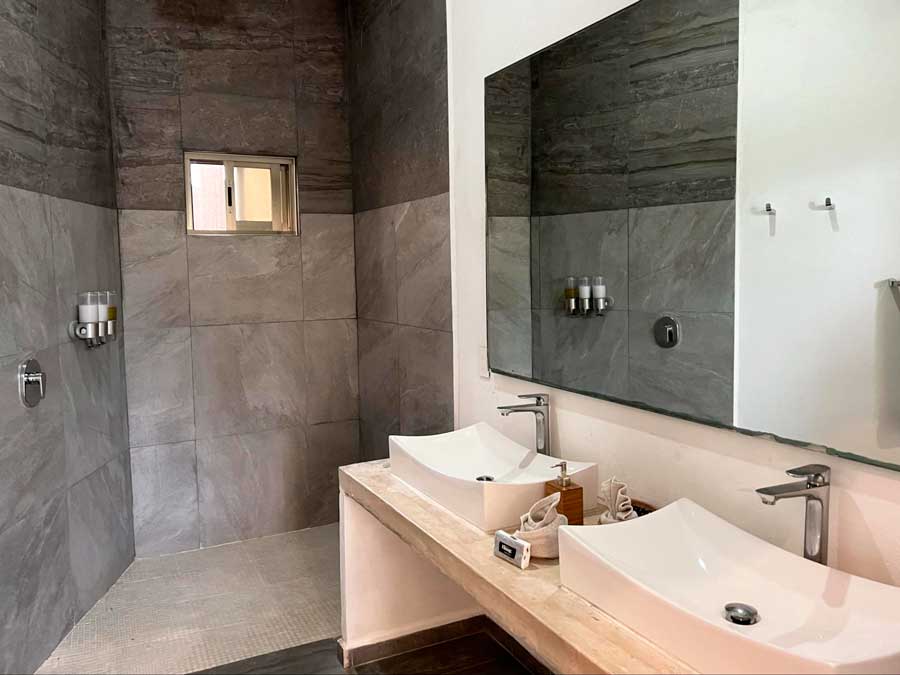 View from the inside of the bathroom in Hotel La Casa Cielo