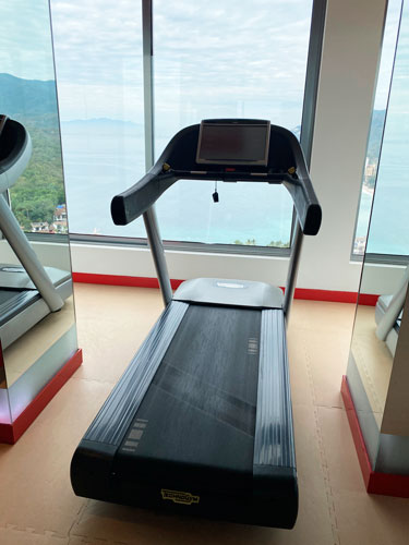 View of a treadmill with a view