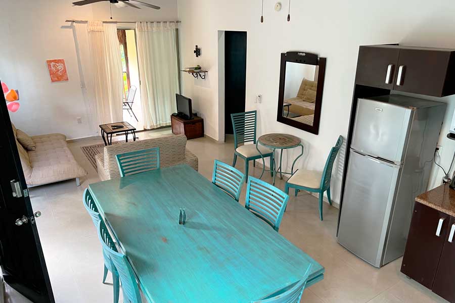 View from the inside of a room in Hotel Villas Akalan