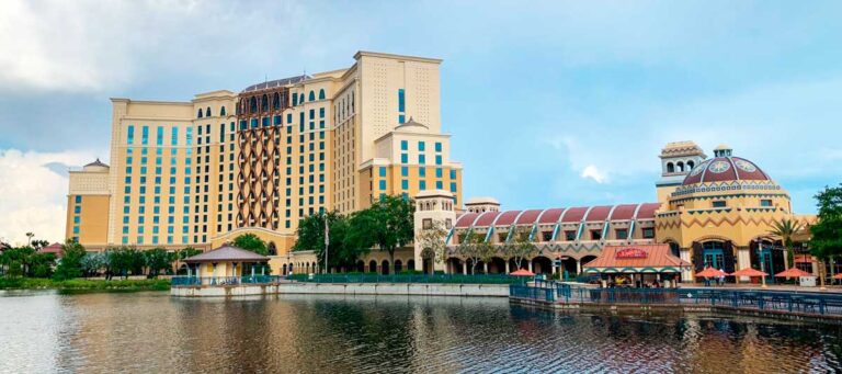 View of a hotel in Disney World from afar