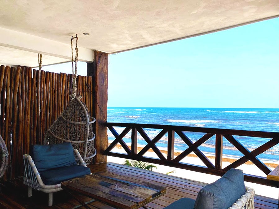 The ocean view from the Hotelito Azul
