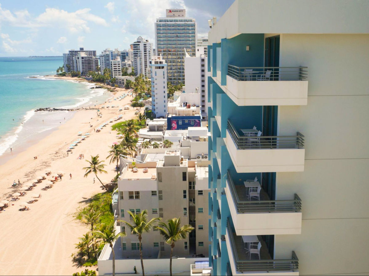 Hotel overlooking the beach in Puerto Rico