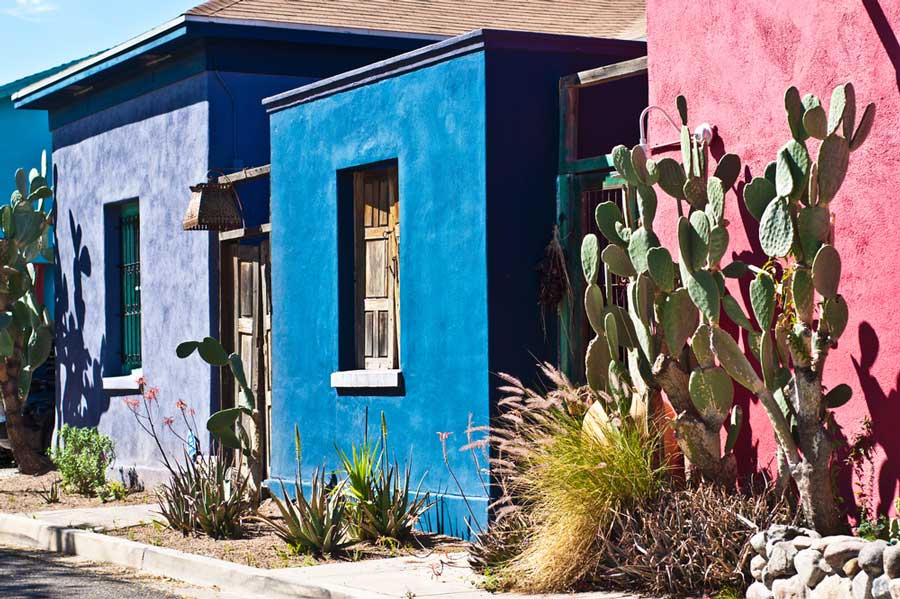 Colorful outside on the outside in Barrio Viejo