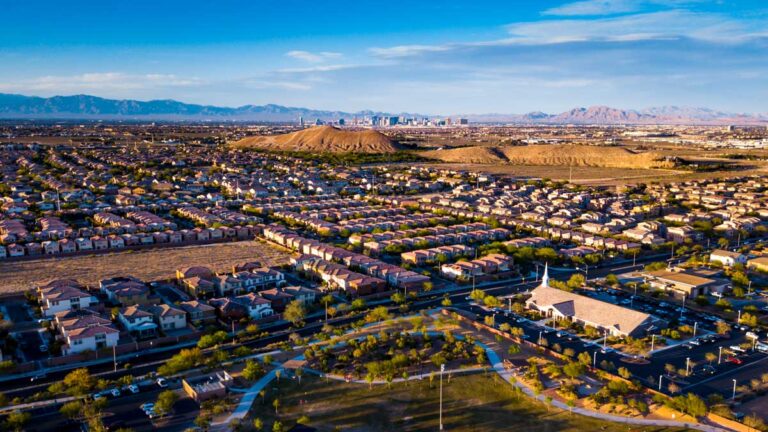 Aerial view of houses in Enterprise
