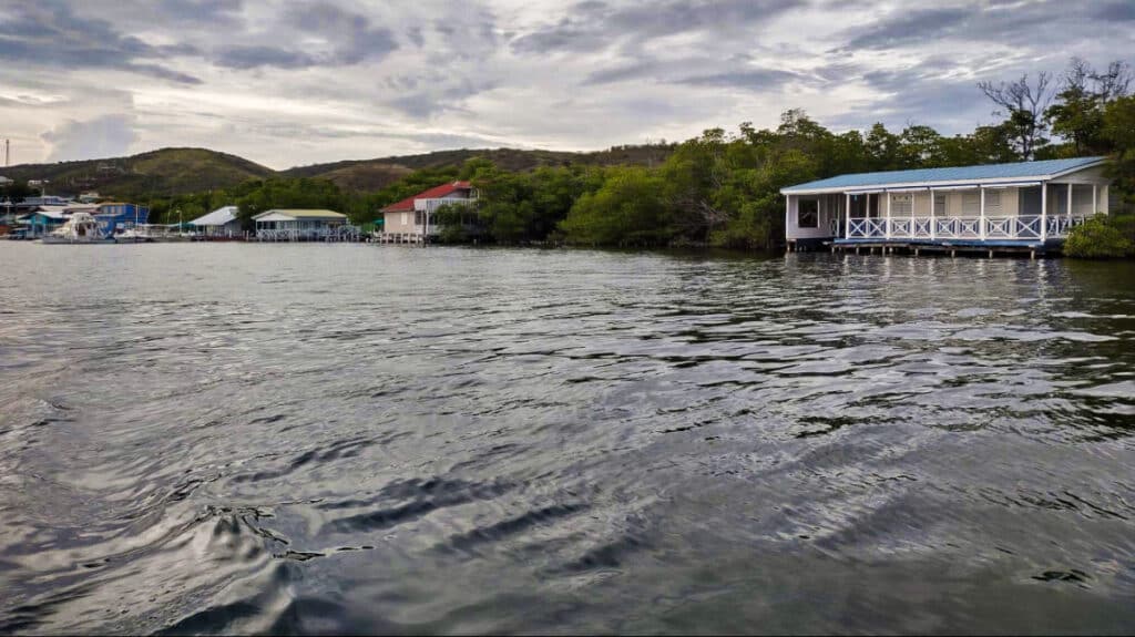 View of the houses and the lagoon in La Parguera