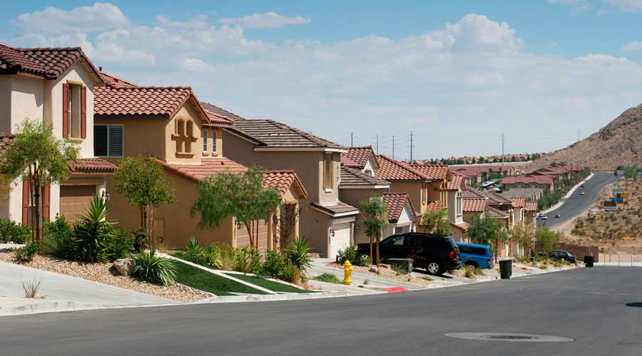 View of houses in Skye Canyon