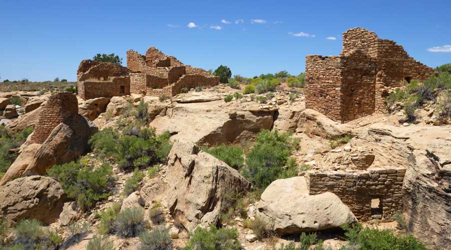 Clear blue sky over the Hovenweep National Monument