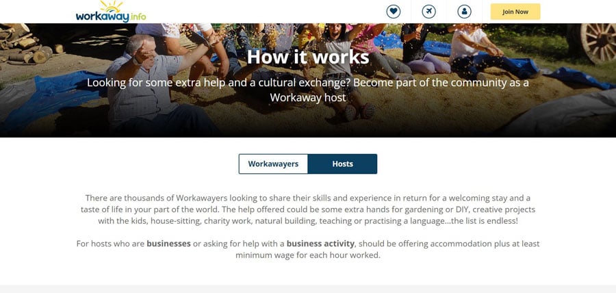 Explanation on how Workaway works