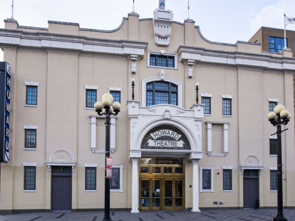 Exterior view of the historic Howard Theatre in Shaw
