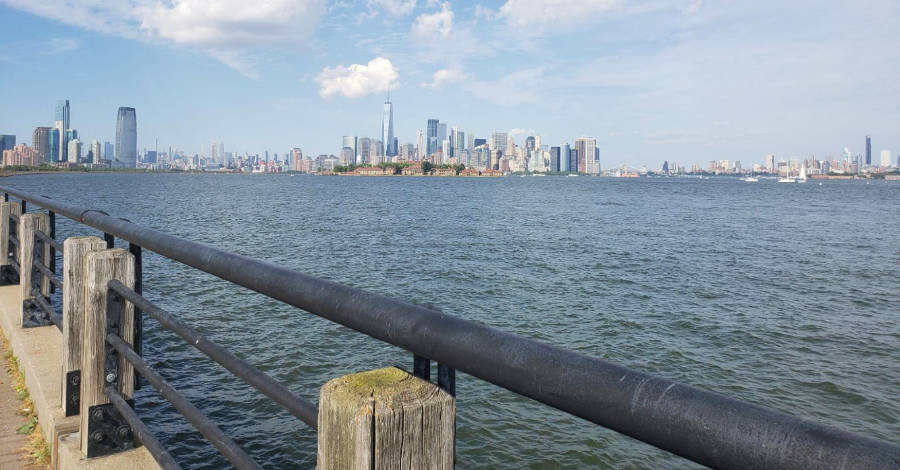 View of the Hudson River from the Liberty State Park