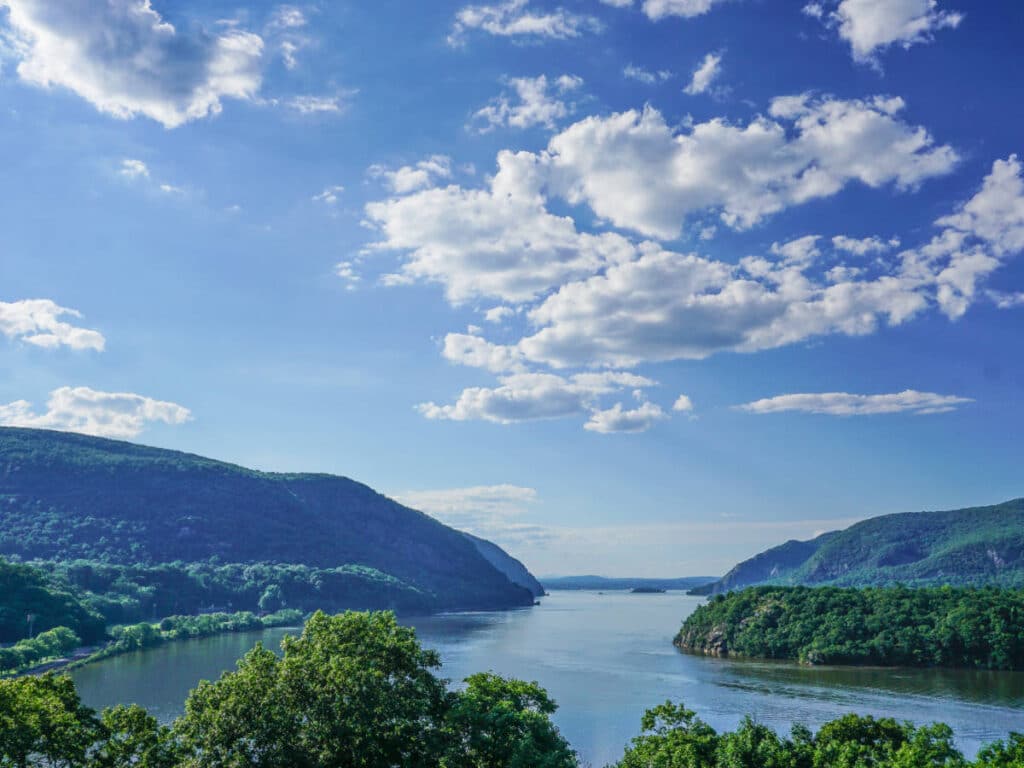 Overlooking view of the Hudson River from West Point